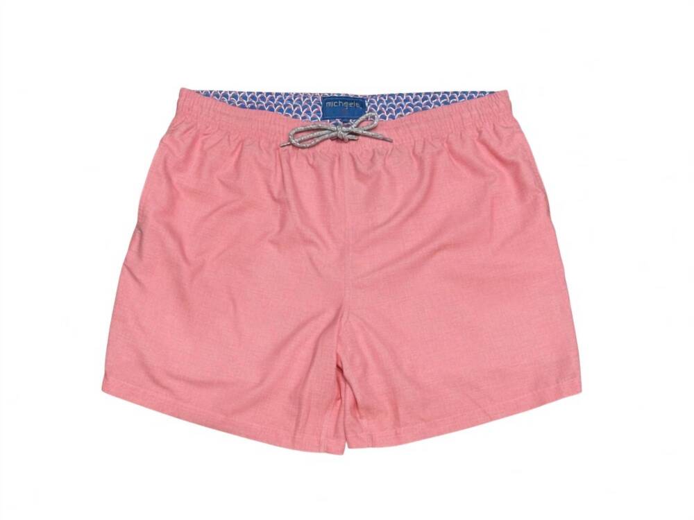 NEW MICHAEL'S SWIMWEAR men's heathered swim trunks in coral
